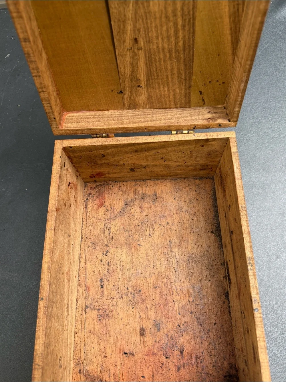 Vintage Hand Crafted Shoe Groomer Box - Natural Wood Finish
